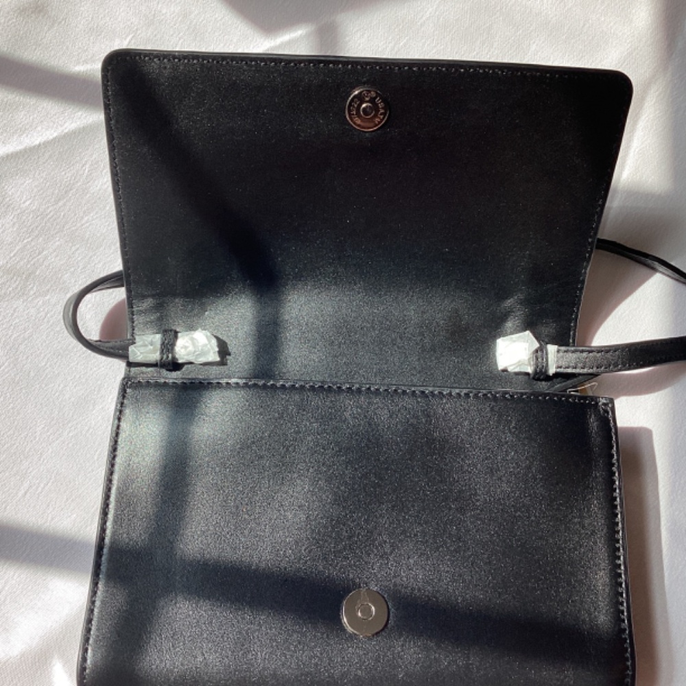 New Michael Kors Leather Crossbody polkadot Bag Purse NWT Black White silver dot - Picture 7 of 12